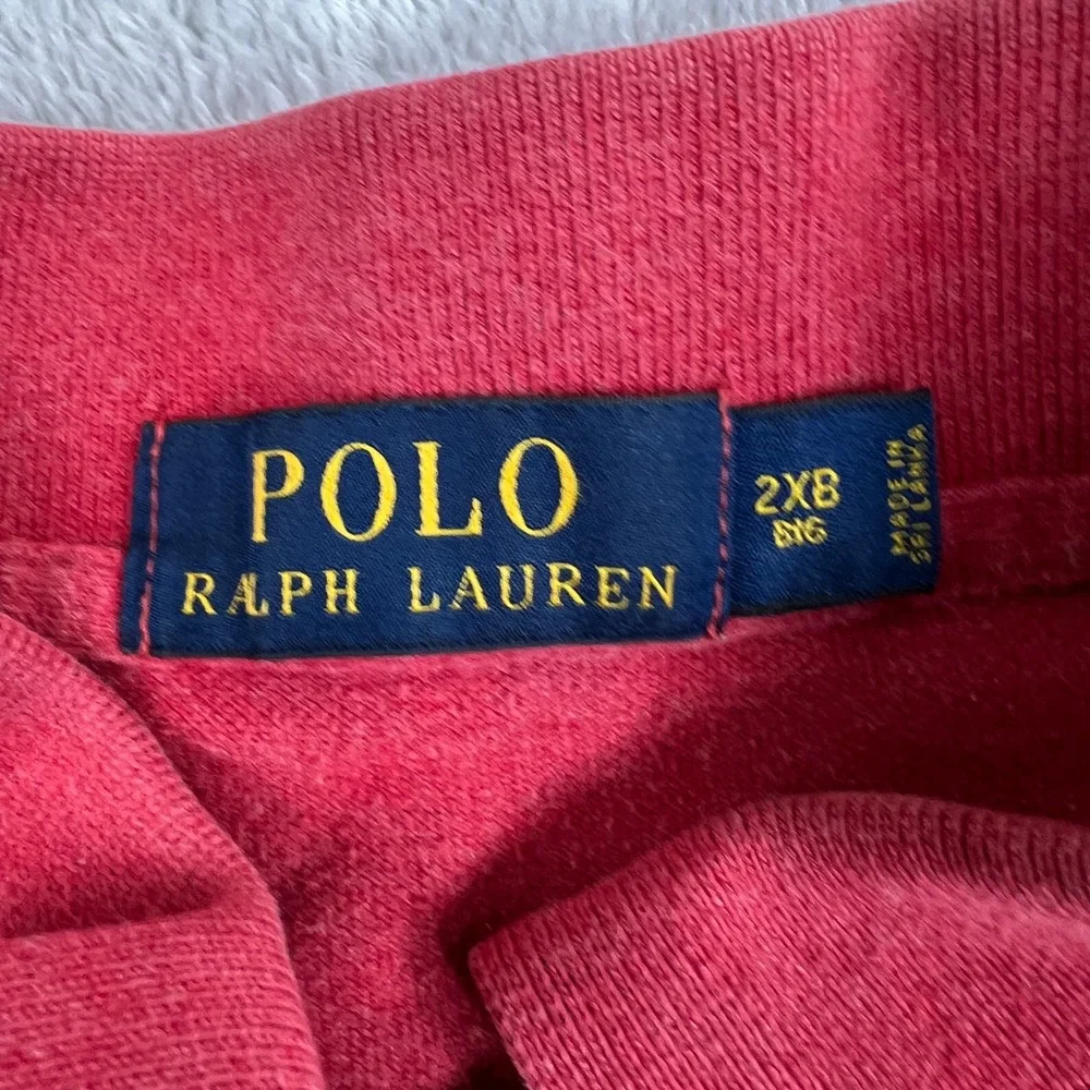 Polo Ralph Lauren Pique Cotton Polo 2XB Red Men Classic Preppy Short Sleeve
